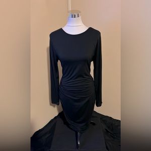 Call My Name Ruched Mini Dress - Black